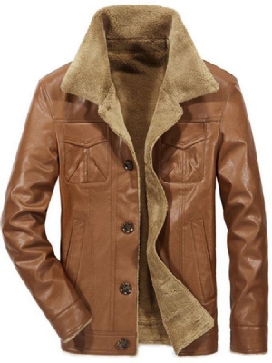 Einreihige Herren-lederjacke Mit Standard-revers