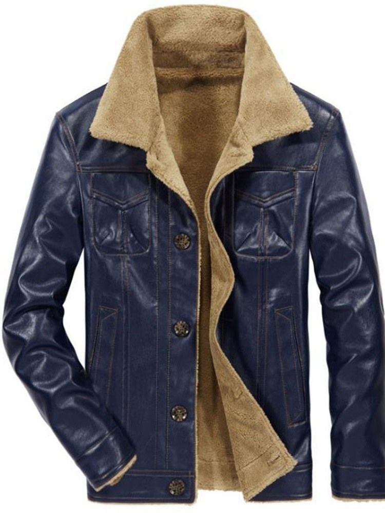 Einreihige Herren-lederjacke Mit Standard-revers