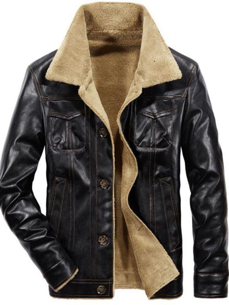 Einreihige Herren-lederjacke Mit Standard-revers