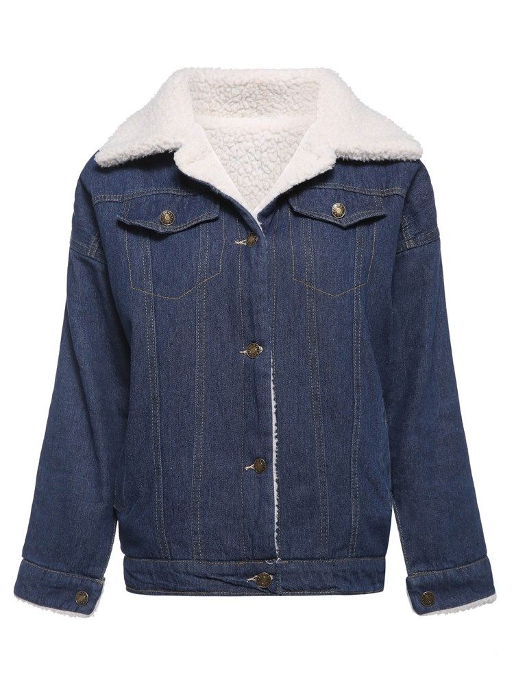 Einreihige Langärmlige Lockere Standard-herbstjacke Für Damen