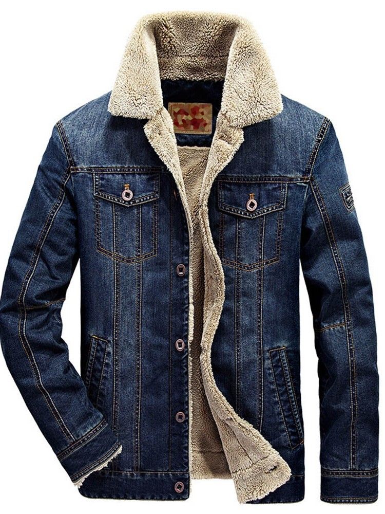 Herren Einreihige Winterjacke Mit Einreihigem Revers