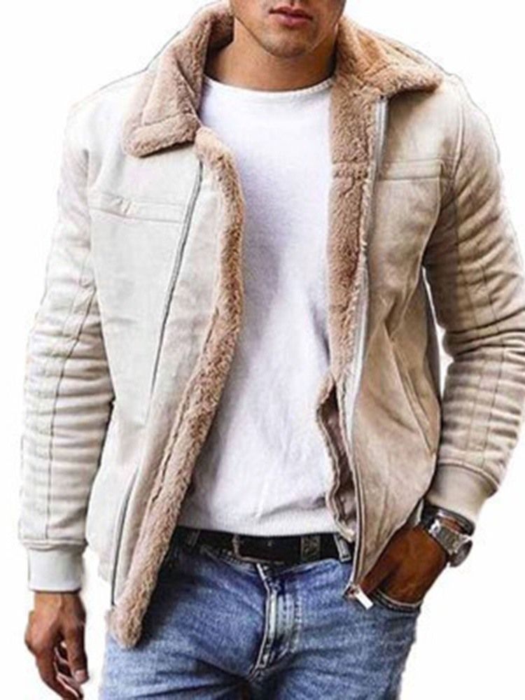 Herren Patchwork Plain Revers England Winterjacke