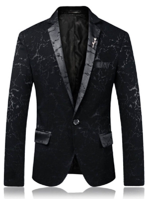 Herren-slim-blazer-jacke Mit Gekerbtem Revers