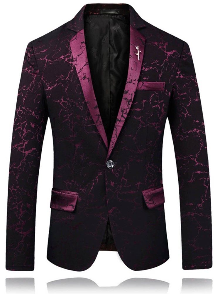 Herren-slim-blazer-jacke Mit Gekerbtem Revers