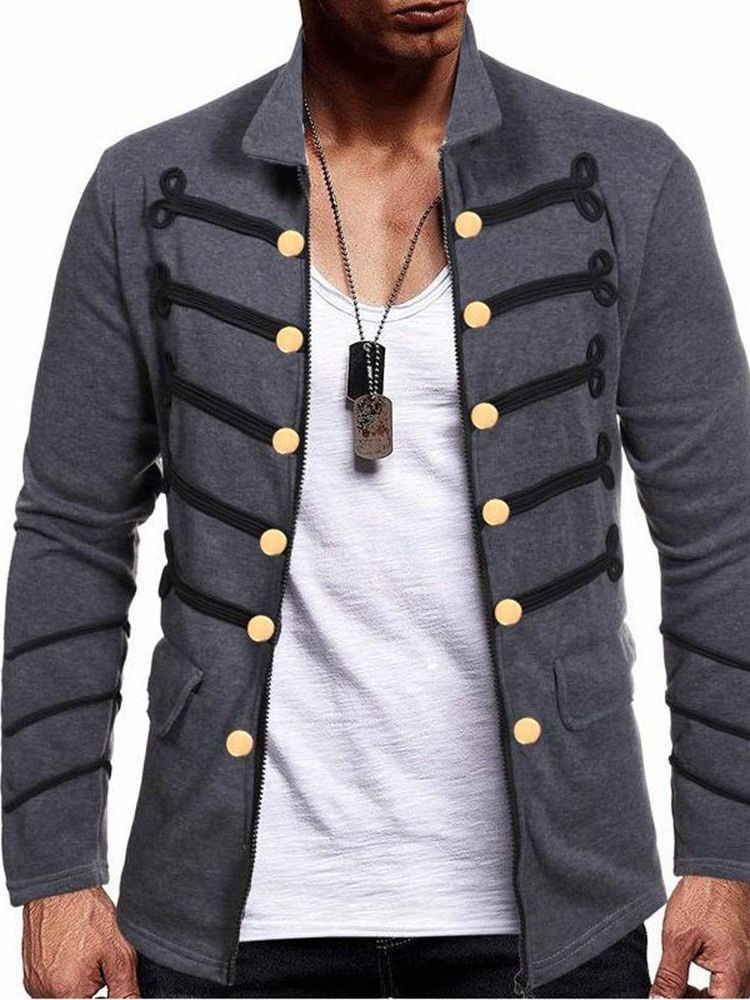 Herren Slim Jacke Mit Farbblock-revers Im Herbst