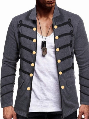 Herren Slim Jacke Mit Farbblock-revers Im Herbst