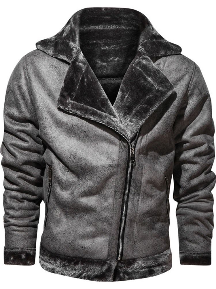 Herren-slim-revers-jacke Mit Reißverschluss