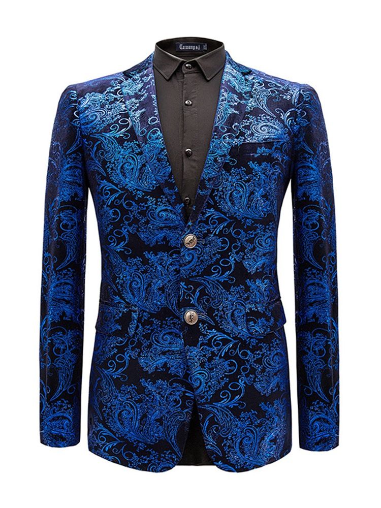 Lapel Fit Print Herren Casual Blazer