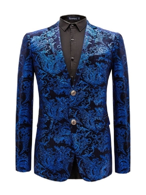 Lapel Fit Print Herren Casual Blazer