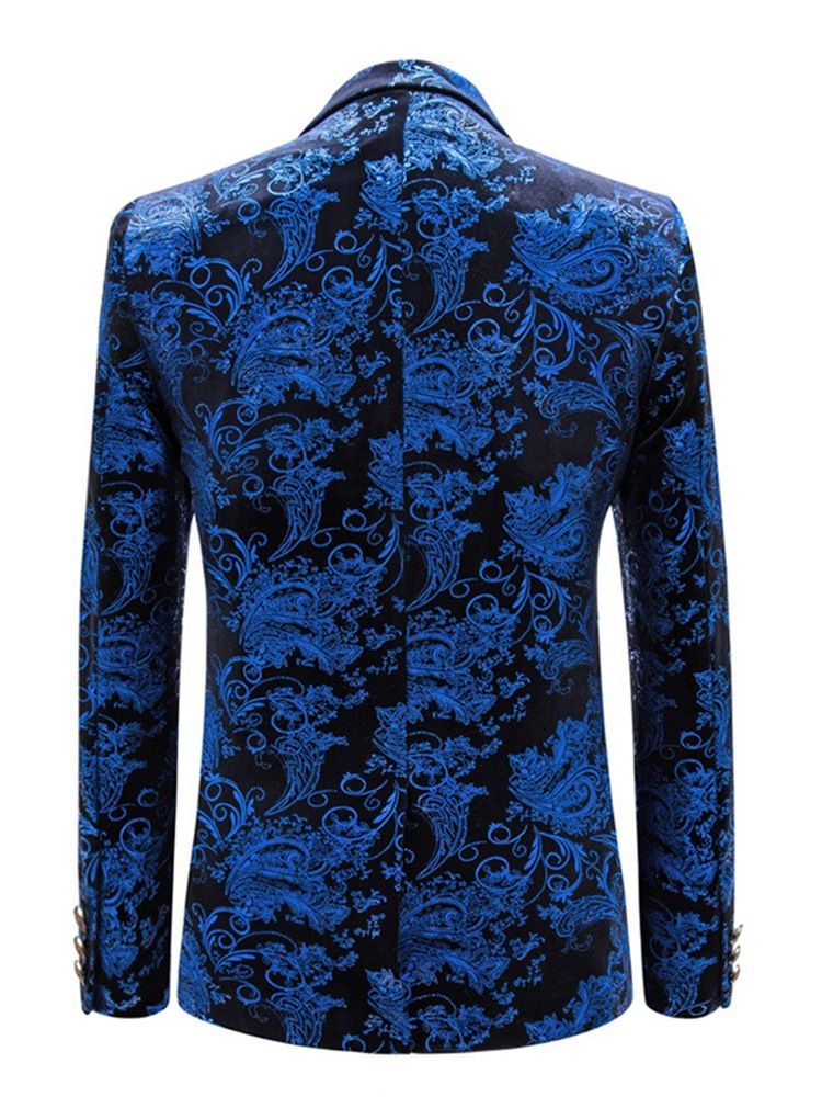 Lapel Fit Print Herren Casual Blazer