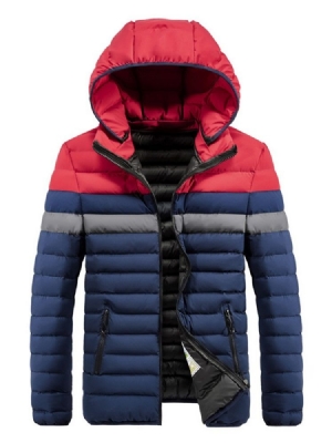 Patchwork Color Block Casual Zipper Style Herren Daunenjacke