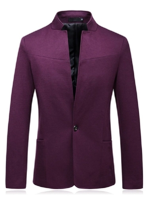 Plain Ein Knopf Stehkragen Herren Freizeitjacke Blazer