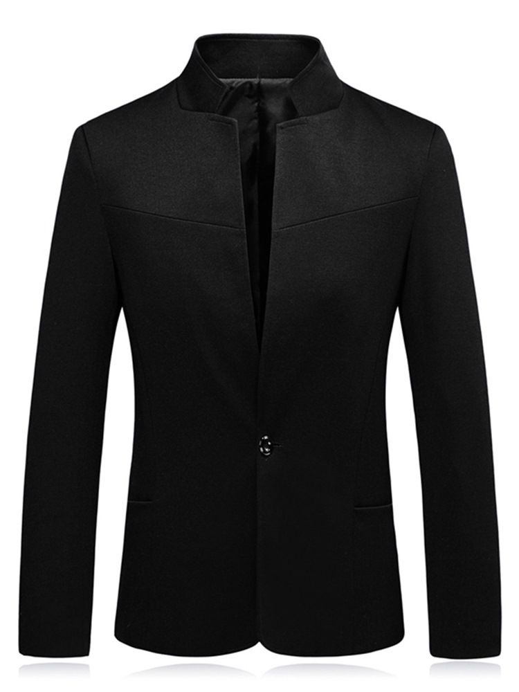 Plain Ein Knopf Stehkragen Herren Freizeitjacke Blazer