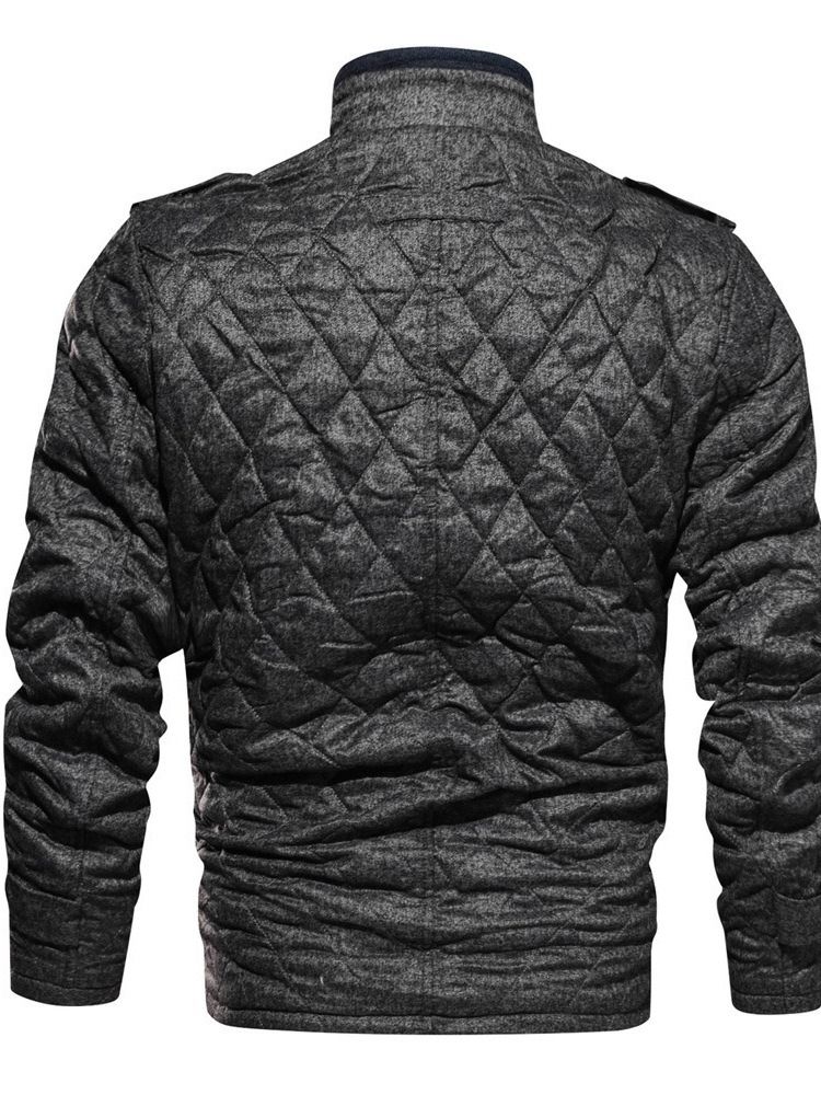 Plain Kunstfleece Stehkragen Herren Freizeitjacke