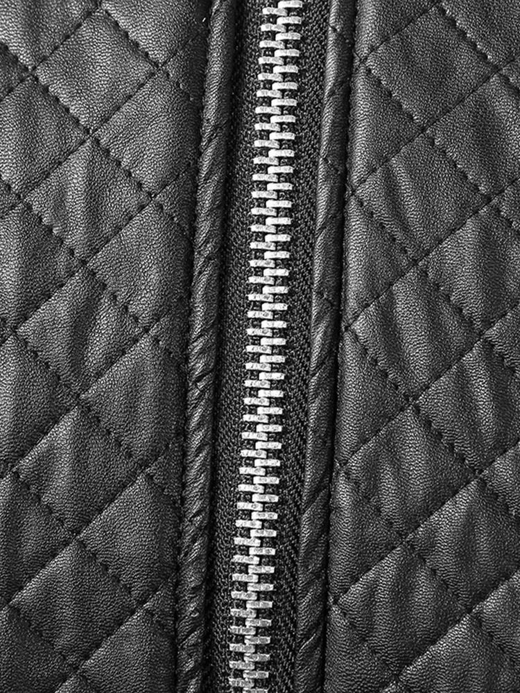 Plain Stehkragen Patchwork Reißverschluss Herrenjacke