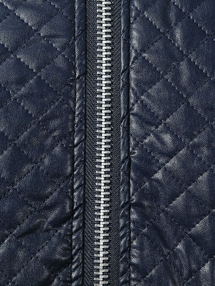 Plain Stehkragen Patchwork Reißverschluss Herrenjacke