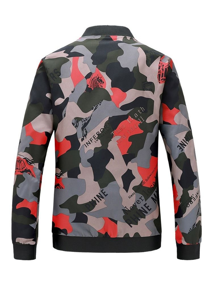 Print Stehkragen Buchstabe Herren Freizeitjacke