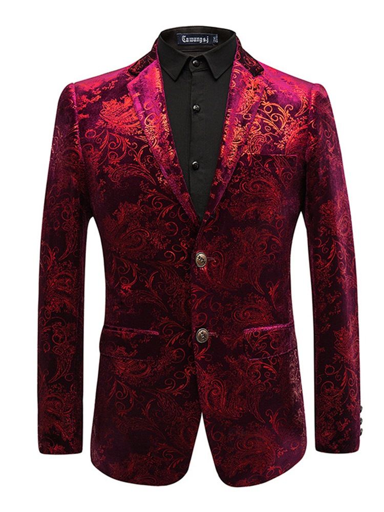 Printed Revers Fit Slim Print Herren Smoking Blazer