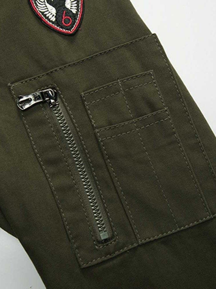 Reißverschluss Stehkragen Farbblock Slim Style Herrenjacke