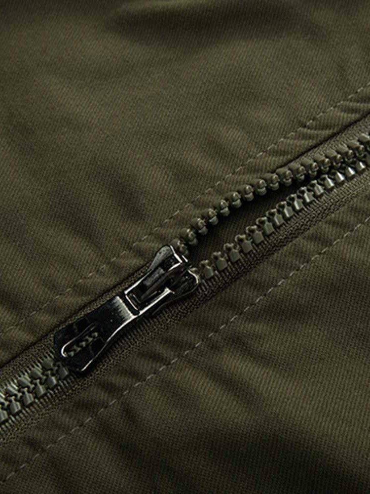 Reißverschluss Stehkragen Farbblock Slim Style Herrenjacke