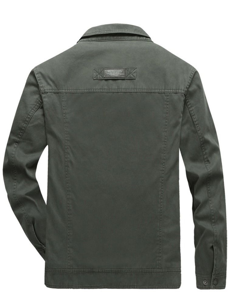 Revers Schlichter Reißverschluss Herren Slim Jacke Pla