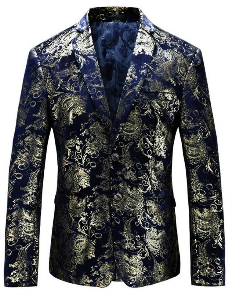 Revers Slim Vogue Print Slim Herren Blazer