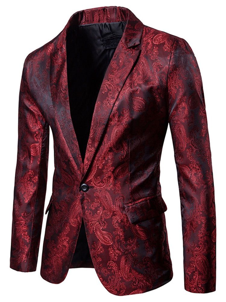 Revers Vogue Print Slim Small Size Herren Smoking Blazer