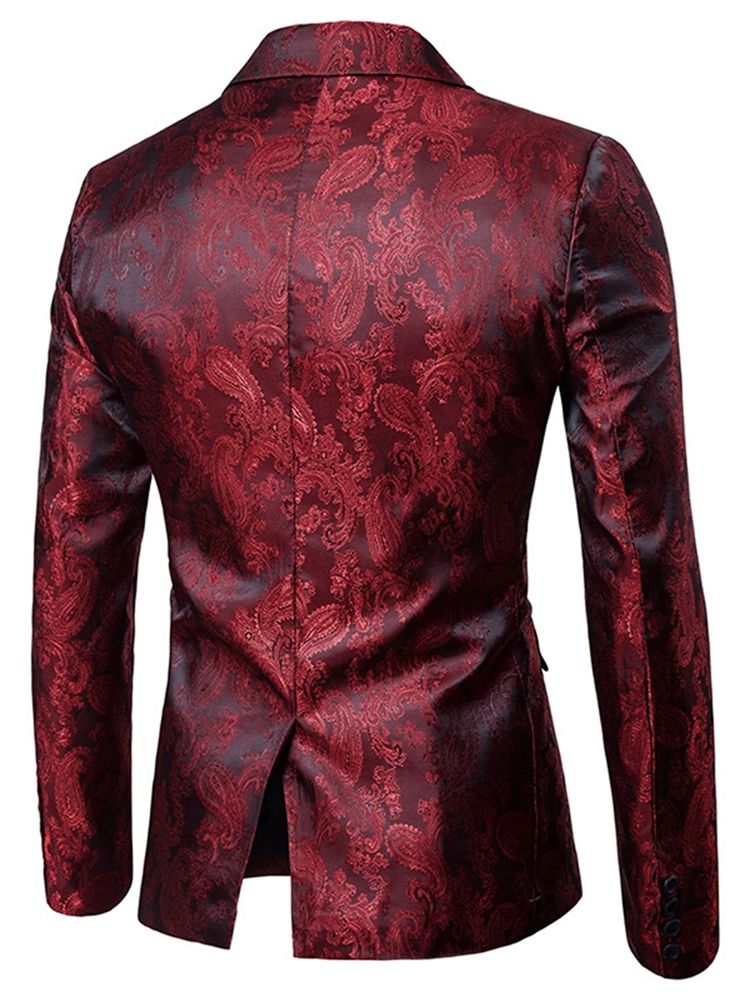 Revers Vogue Print Slim Small Size Herren Smoking Blazer