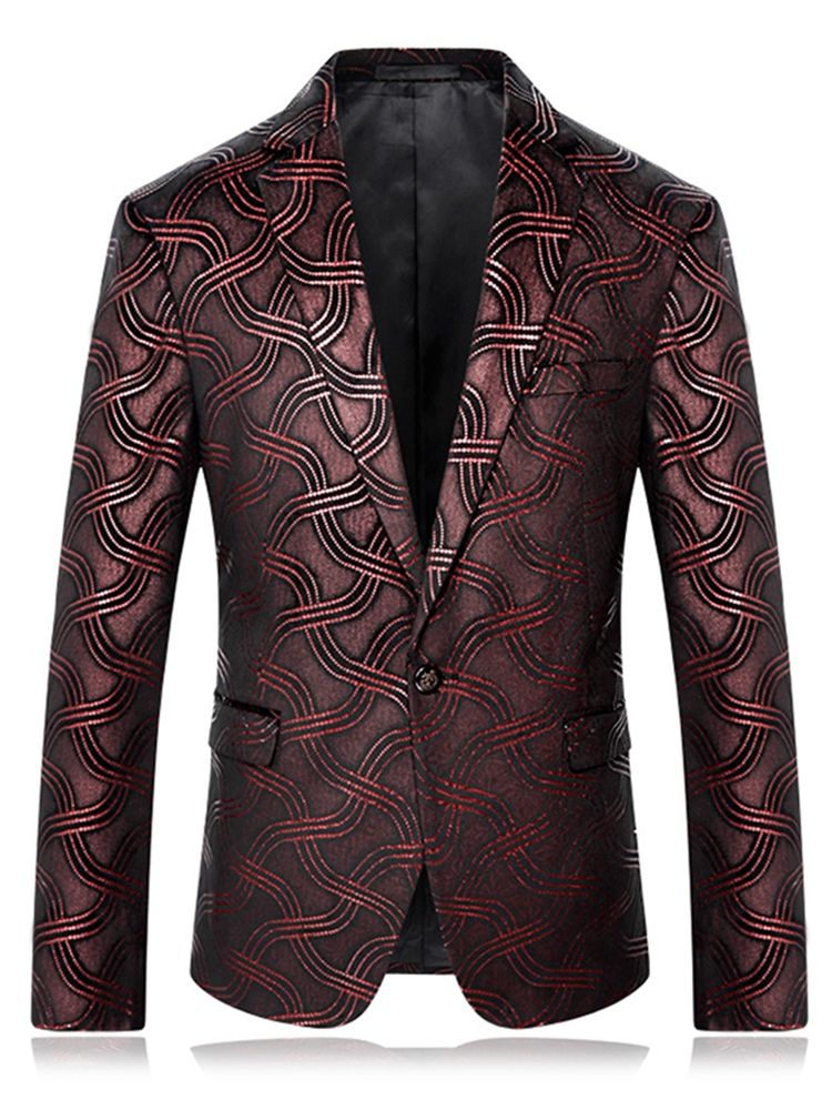 Schmaler Herren-blazer Mit Einem Knopf Im Vogue-print