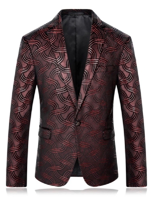 Schmaler Herren-blazer Mit Einem Knopf Im Vogue-print