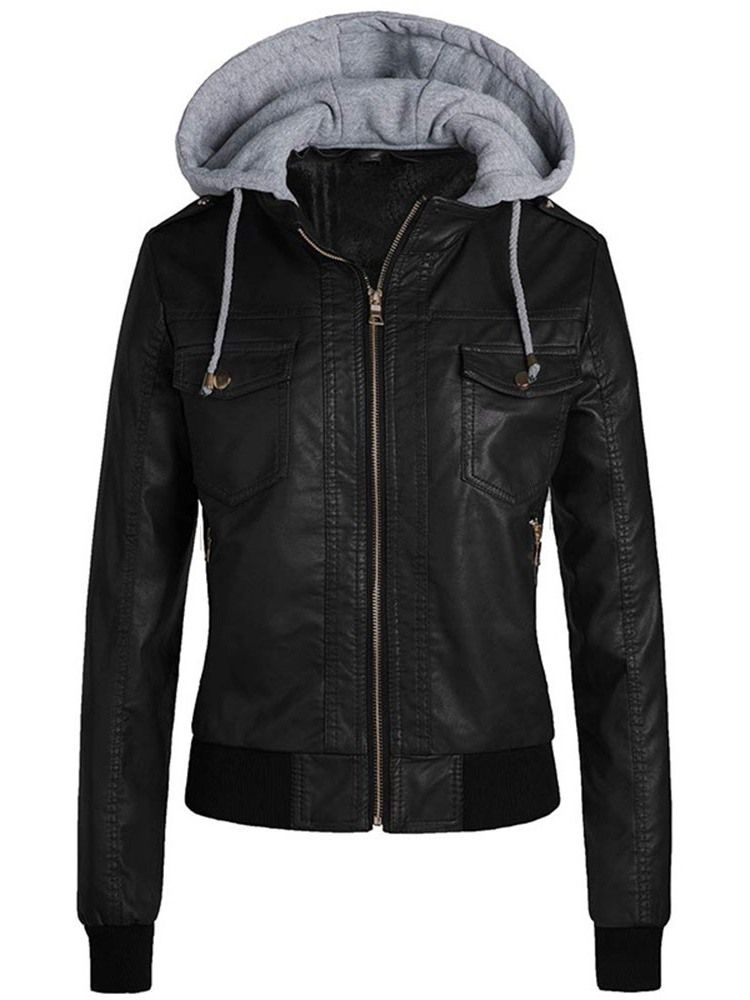 Standard Kunstleder Kurze Pu-jacke Für Damen