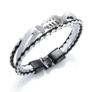 Fishbone Silber Herrenarmband