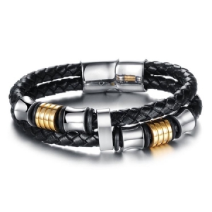 Ledergewebtes Herrenarmband