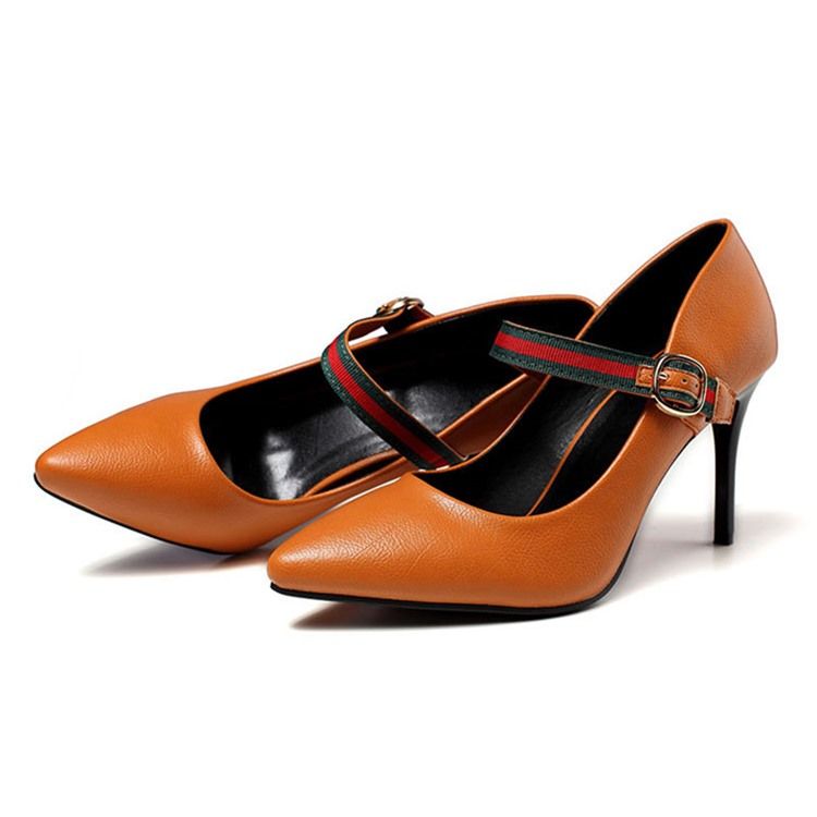 Color Block Stiletto-absatz Schnalle Damen Pumps