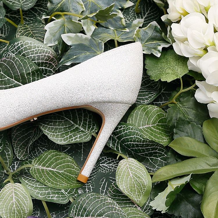 Damen 3d Slip-on Stiletto Heel Schlichte Dünne Schuhe