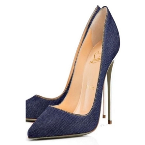 Damen Blaue Spitze Pumps Mit Stiletto-absatz