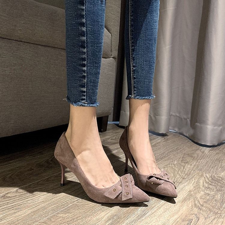 Damen Koreanische Pumps Mit Stiletto-absatz Und Spitzer Zehenpartie