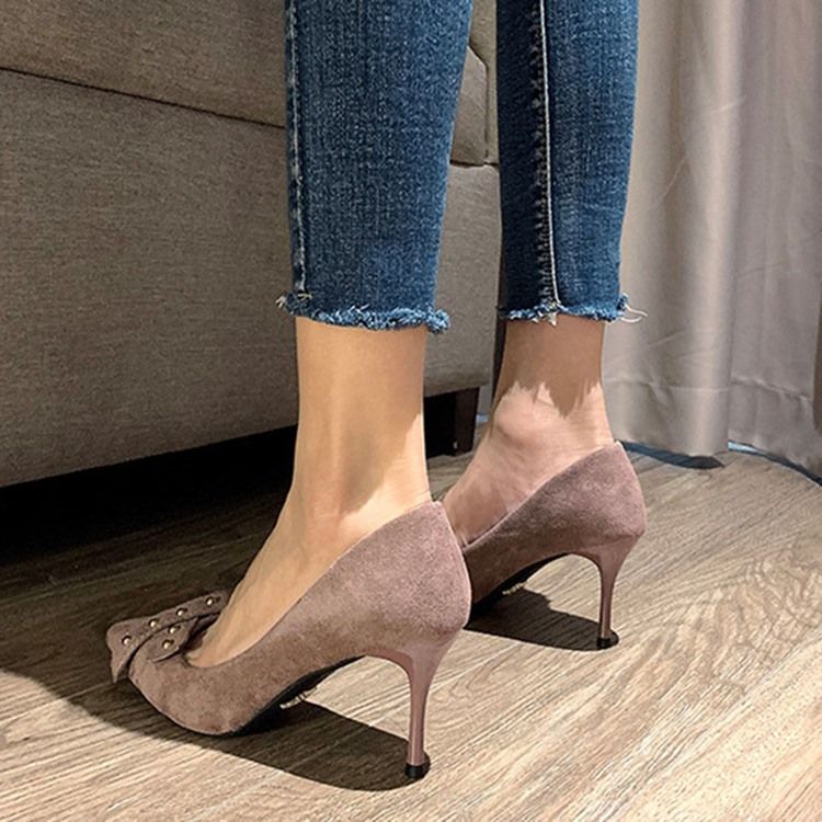 Damen Koreanische Pumps Mit Stiletto-absatz Und Spitzer Zehenpartie