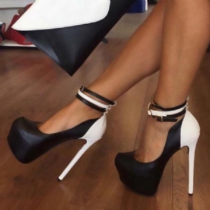 Damen Pumps Mit Plateau Und Stiletto-absatz Aus Pu Im Farbblock