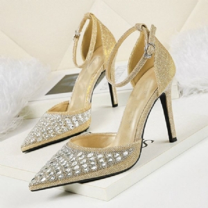 Damen-pumps Mit Strass-spitze Und Schnalle Mit Stiletto-absatz