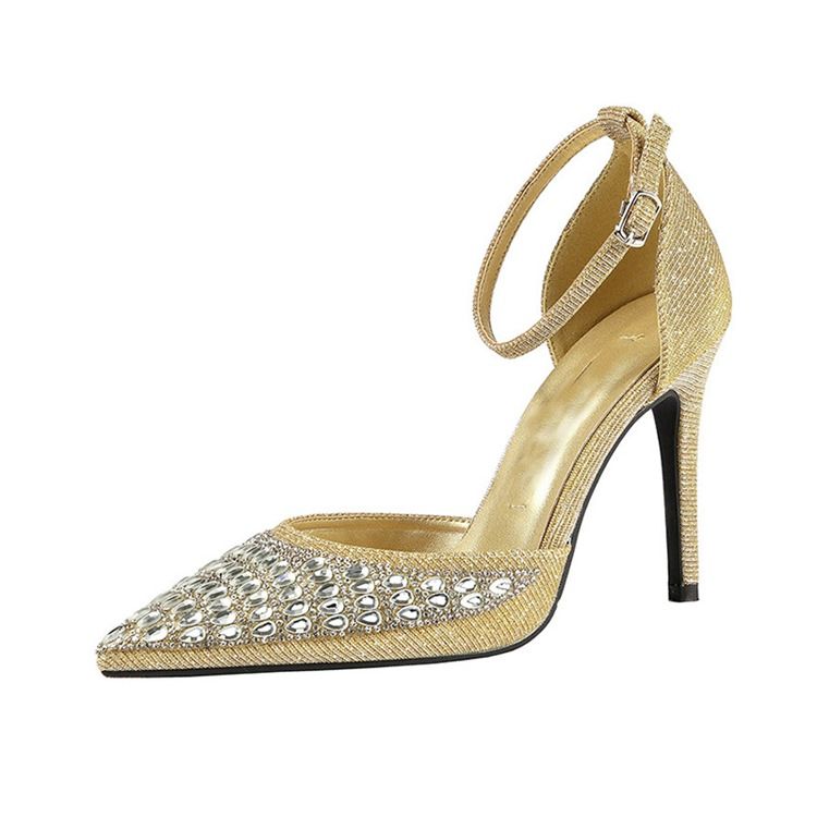 Damen-pumps Mit Strass-spitze Und Schnalle Mit Stiletto-absatz