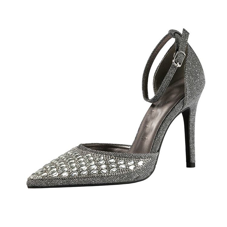 Damen-pumps Mit Strass-spitze Und Schnalle Mit Stiletto-absatz