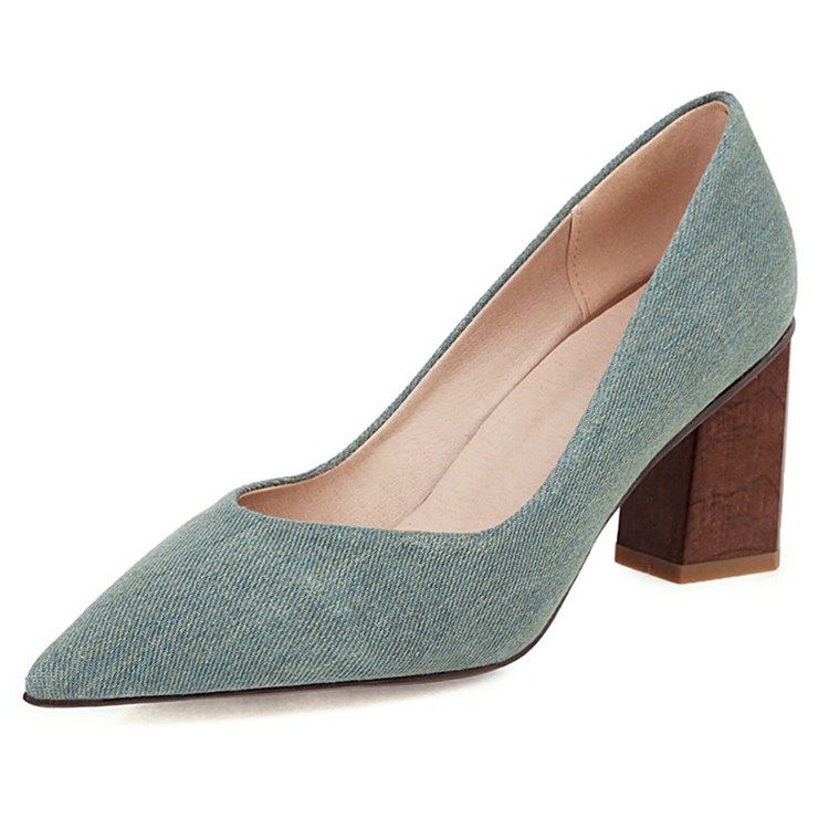 Damen Slip-on Chunky Heel Thread Casual Pumps