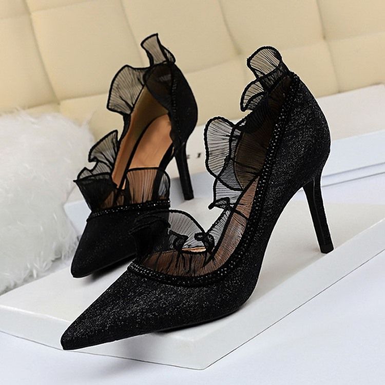 Damen-spitze Slip-on High Heel Pumps Mit Stiletto-absatz