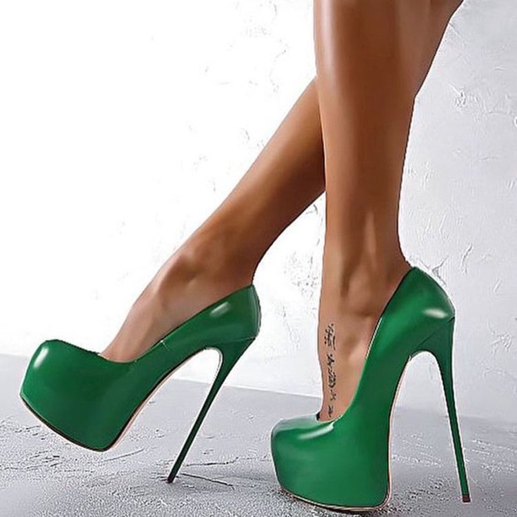 Greenery Sky High Plateau Pumps Für Damen