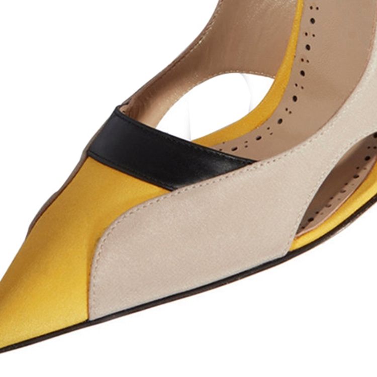 Hollow Color Block Slip-on Damen Pumps Mit Stiletto-absatz