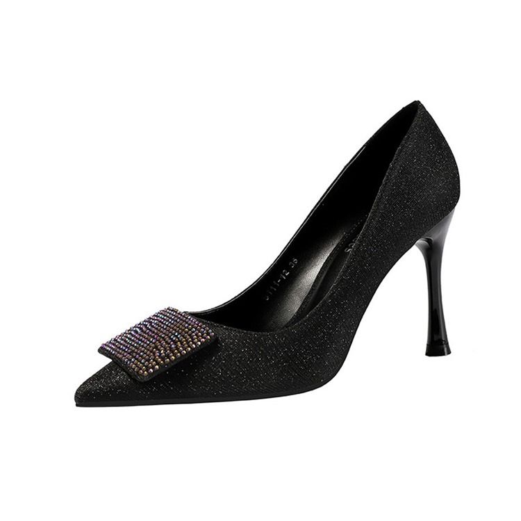 Pailletten Spitzer Zeh Slip-onstiletto-absatz Damen Pumps