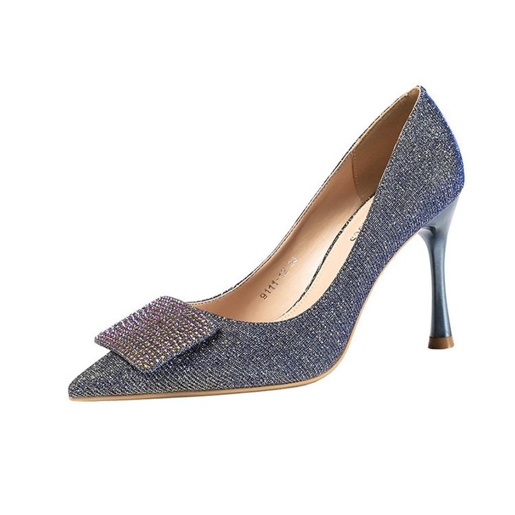 Pailletten Spitzer Zeh Slip-onstiletto-absatz Damen Pumps