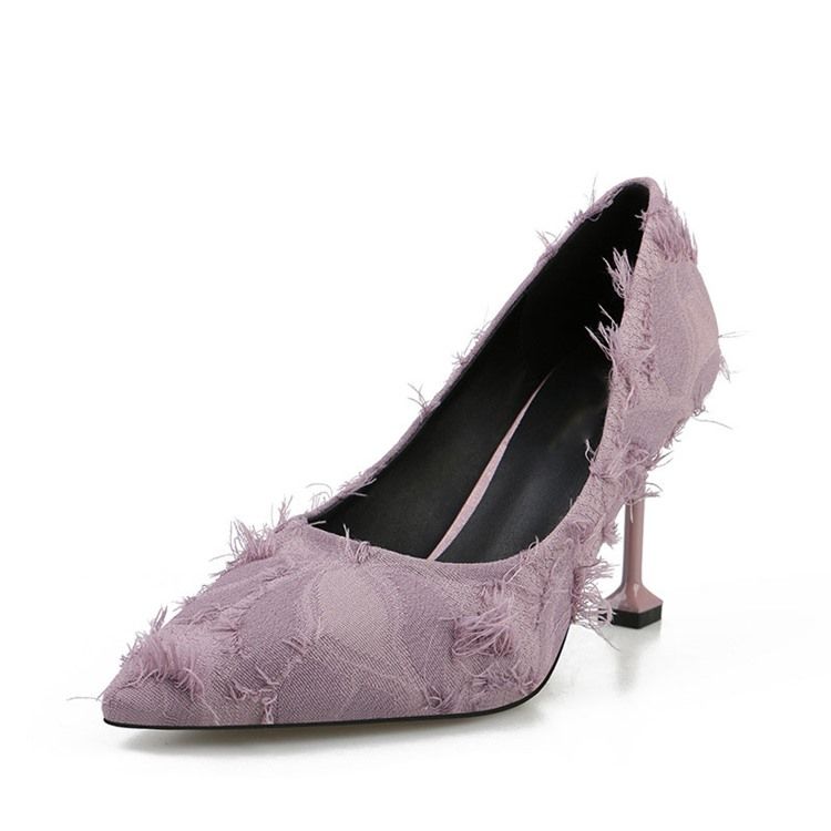 Spitze Damen Pumps Mit Fransen Und Stilettoabsatz