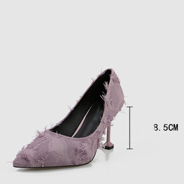 Spitze Damen Pumps Mit Fransen Und Stilettoabsatz